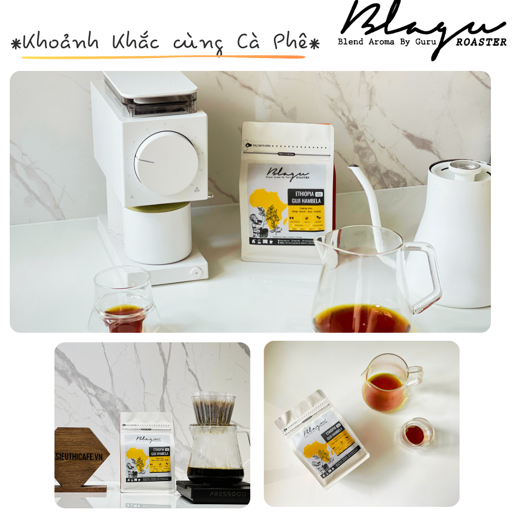 BLAGU Coffee Roasted Beans Ethiopia Guji Hambela - Light Medium - 250G