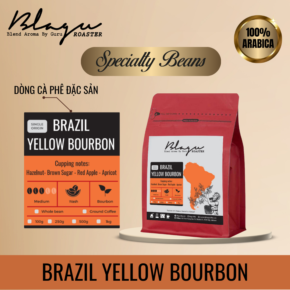 BLAGU Coffee Roasted Beans Brazil Yellow Bourbon