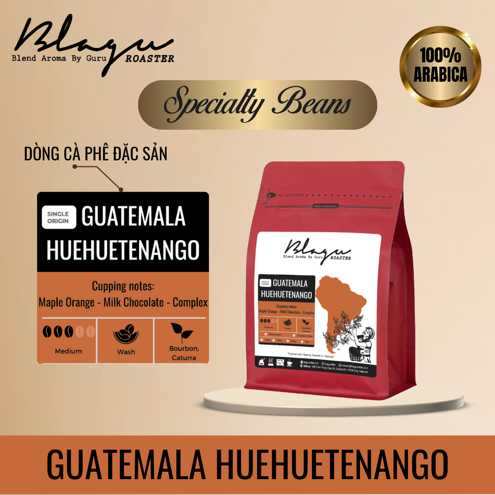 BLAGU Coffee Roasted Beans Guatemala Huehuetenango - Medium - 250g