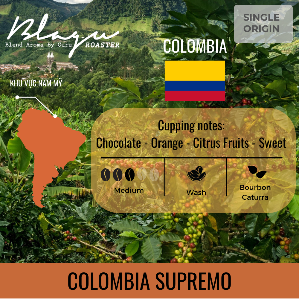 BLAGU Coffee Roasted Beans Colombia Supremo – 250g
