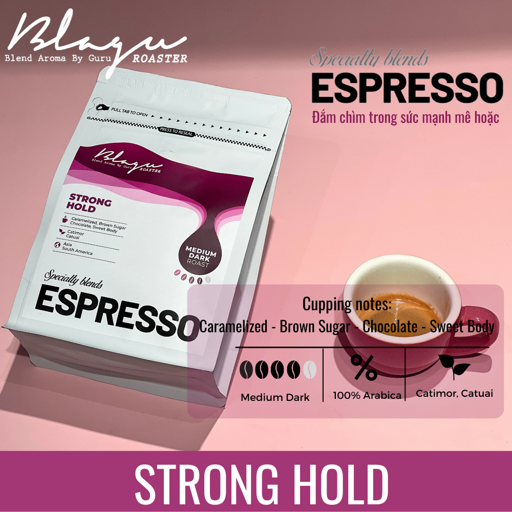 BLAGU Roasted Bean Espresso - Strong Hold - 250g