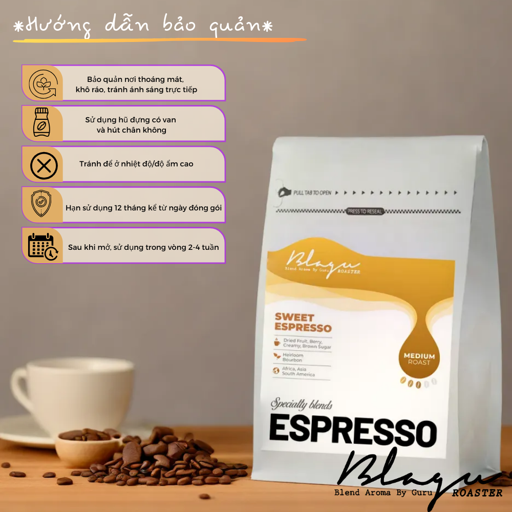 BLAGU Roasted Bean Espresso – Sweet Espresso – 250g
