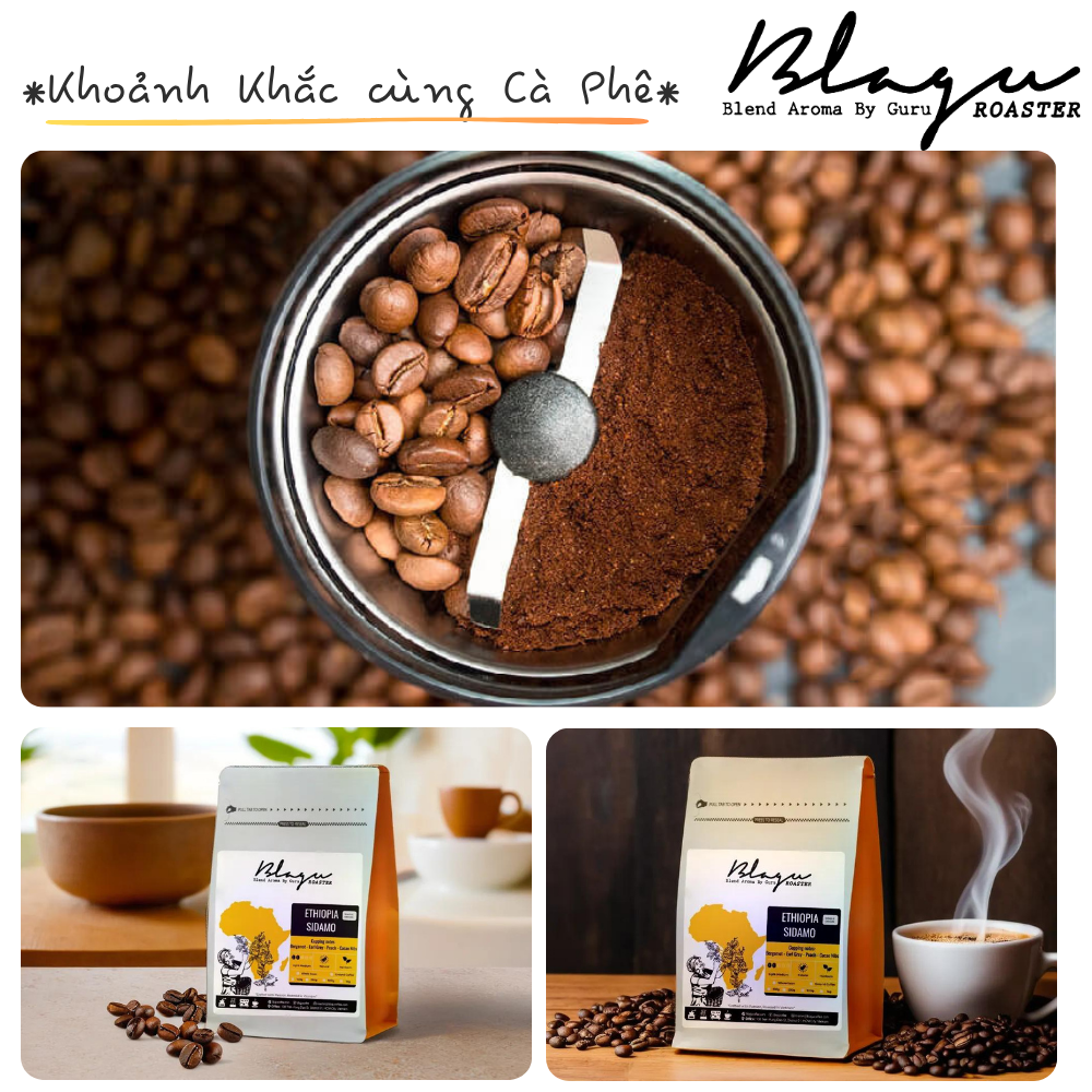 BLAGU Coffee Roasted Beans Ethiopia Sidamo – Light Medium Roast – 250g