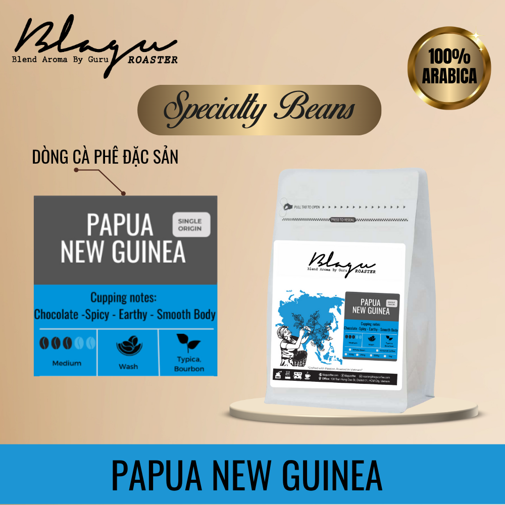 BLAGU Coffee Roasted Beans Papua New Guinea - Medium Roast - 250g
