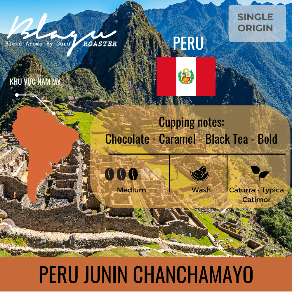 BLAGU Coffee Roasted Beans Peru Junin Chanchamayo – Medium Roast – 250g
