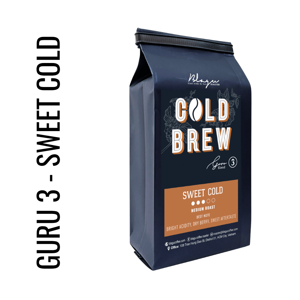 BLAGU Coffee Roasted Beans Guru 3 blend Cold brew - Sweet Cold - Medium Roast - 250g