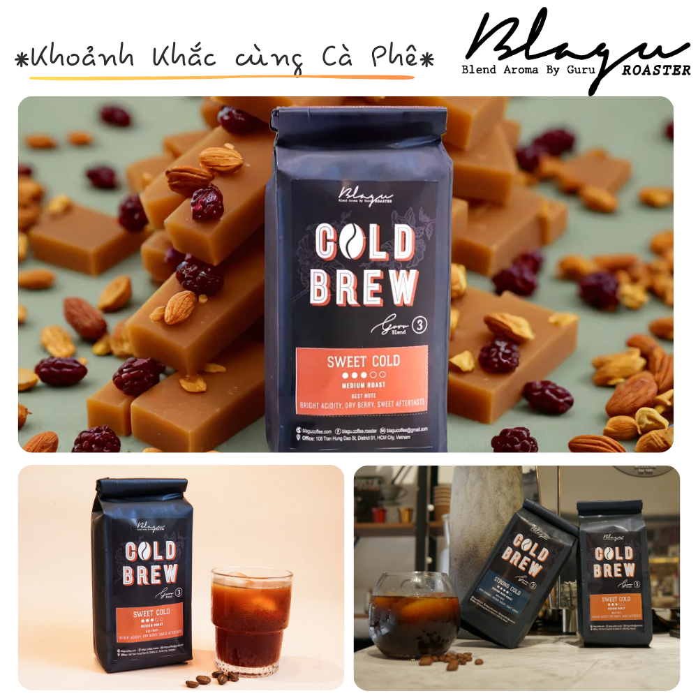 BLAGU Coffee Roasted Beans Guru 3 blend Cold brew - Sweet Cold - Medium Roast - 250g