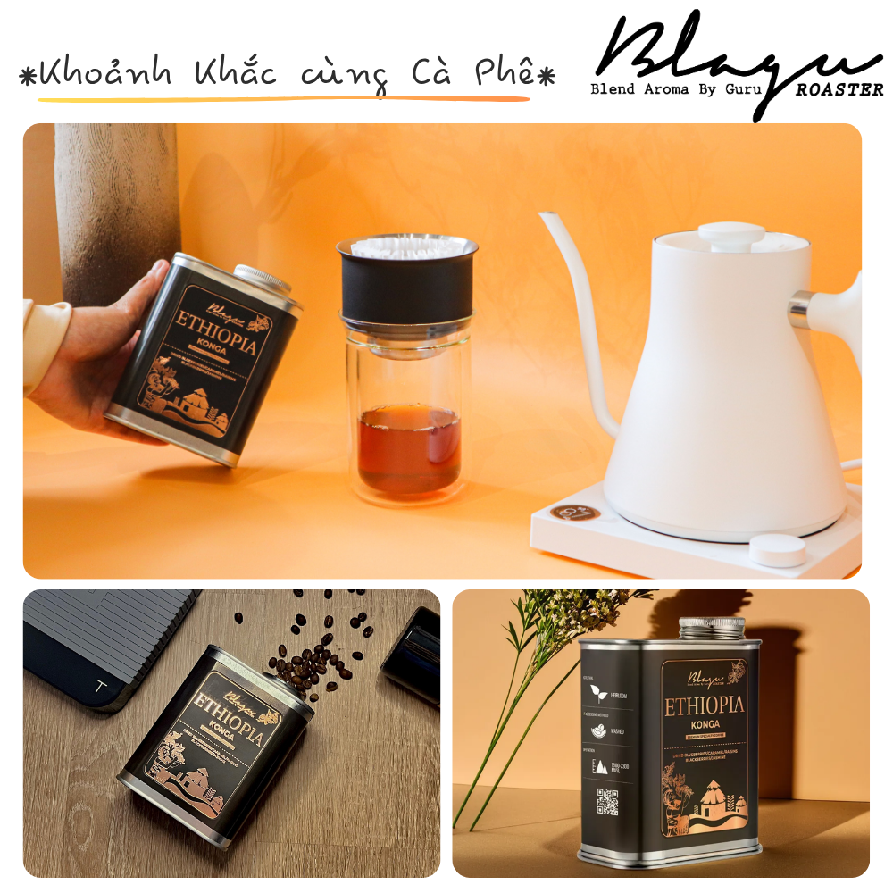 BLAGU Roasted Bean Ethiopia Yirgacheffe Konga - Light Medium Roast - 250g
