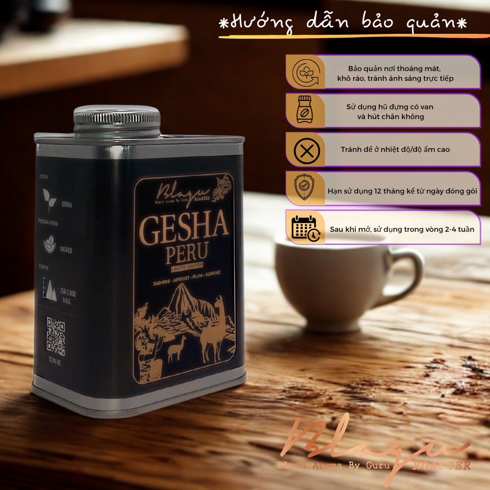 BLAGU Roasted Bean Gesha Peru - Light-Medium - 250g