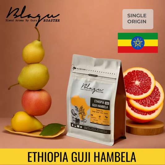 BLAGU Coffee Roasted Beans Ethiopia Guji Hambela - Light Medium - 250G