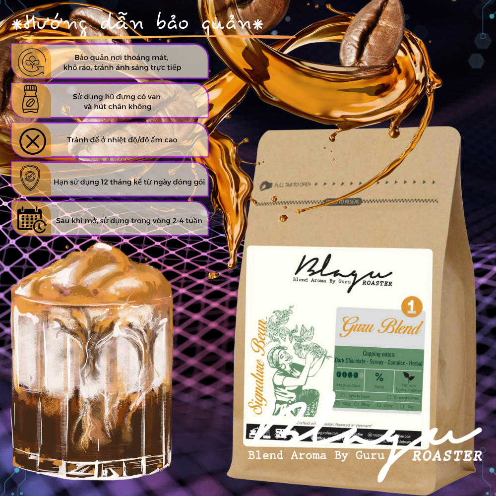 BLAGU Roasted Beans Guru Blend 1 - 250g