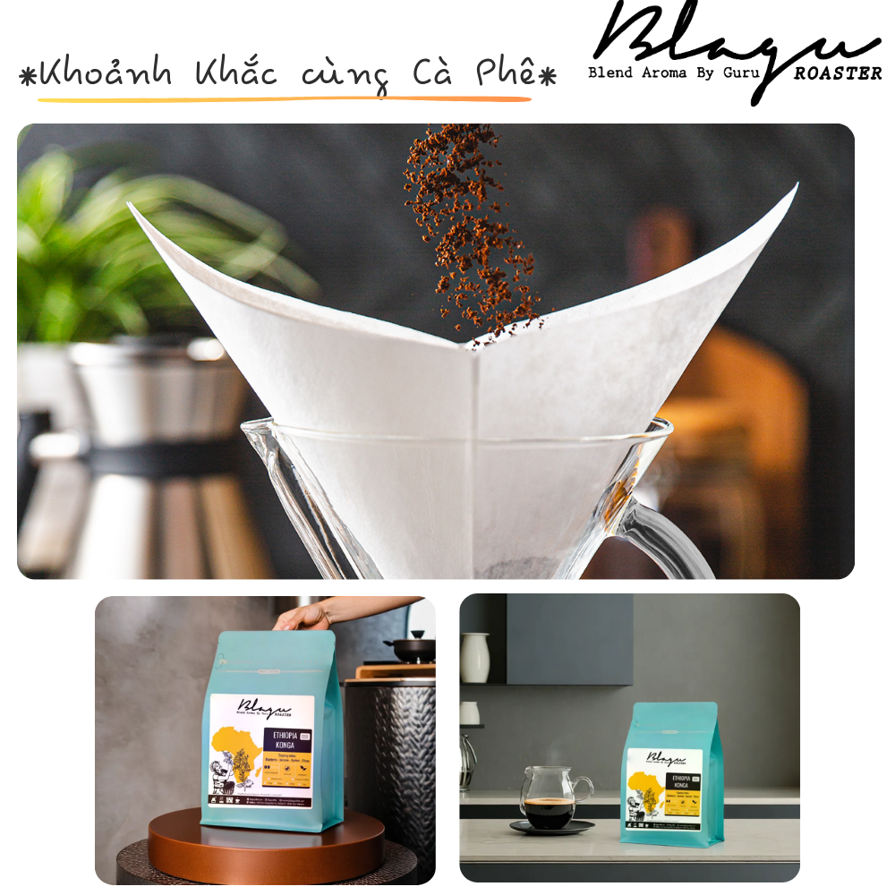 BLAGU Coffee Roasted Beans Ethiopia N. Konga – Light–Medium Roast – 250g