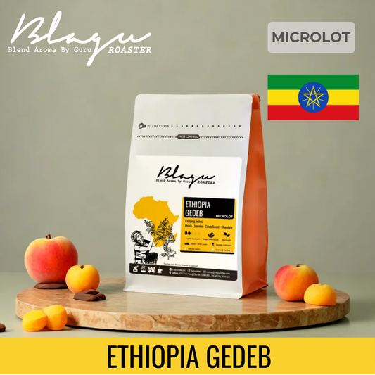 BLAGU Coffee Roasted Beans Ethiopia Gedeb – Light Medium Roast – 250g