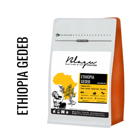 BLAGU Coffee Roasted Beans Ethiopia Gedeb – Light Medium Roast – 250g
