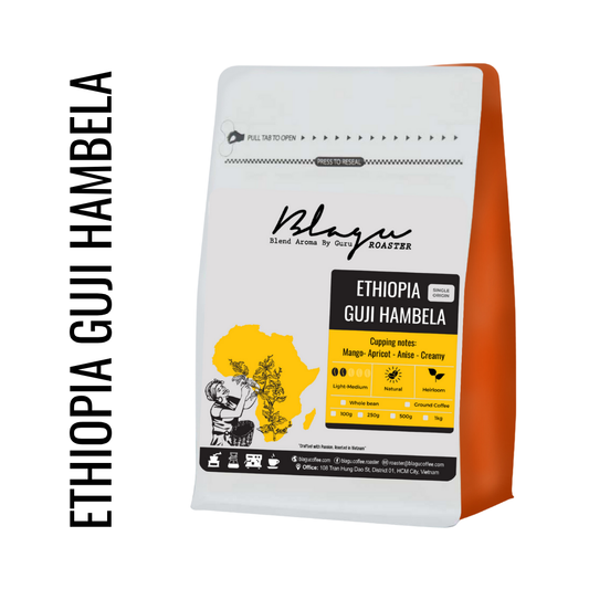 BLAGU Coffee Roasted Beans Ethiopia Guji Hambela - Light Medium - 250G