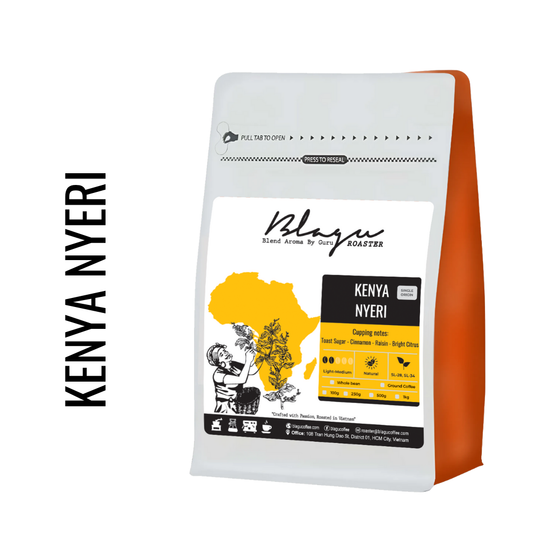 BLAGU Coffee Roasted Beans Kenya Nyeri Chiga – Light Medium Roast – 250g