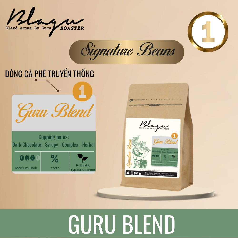 BLAGU Roasted Beans Guru Blend 1 - 250g