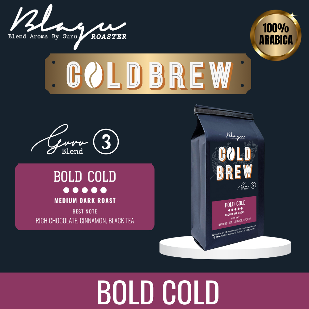 BLAGU Coffee Roasted Beans Guru 3 blend Cold brew - Bold Cold - 250g