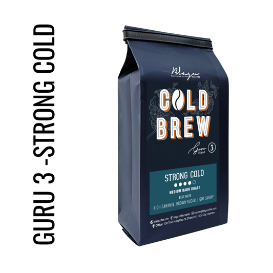BLAGU Coffee Roasted Beans Guru 3 blend Cold brew - Strong Cold - Medium Dark Roast - 250g