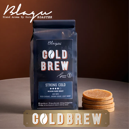 BLAGU Coffee Roasted Beans Guru 3 blend Cold brew - Strong Cold - Medium Dark Roast - 250g