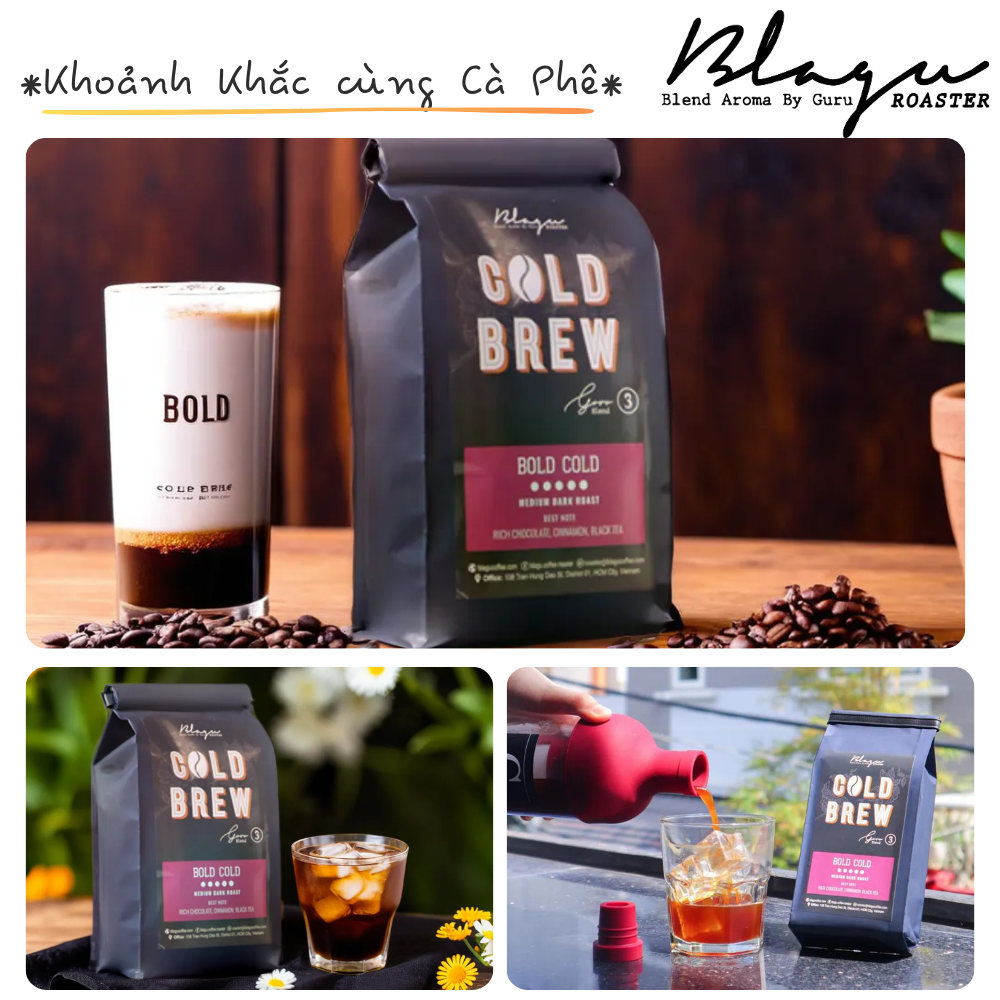 BLAGU Coffee Roasted Beans Guru 3 blend Cold brew - Bold Cold - 250g