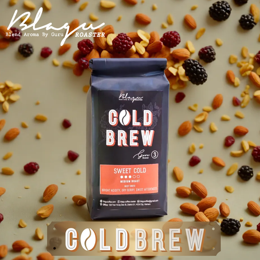 BLAGU Coffee Roasted Beans Guru 3 blend Cold brew - Sweet Cold - Medium Roast - 250g