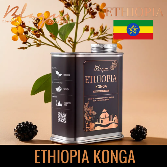 BLAGU Roasted Bean Ethiopia Yirgacheffe Konga - Light Medium Roast - 250g