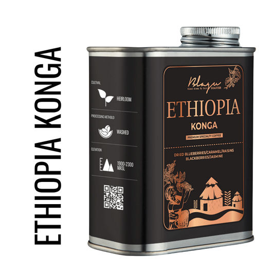 BLAGU Roasted Bean Ethiopia Yirgacheffe Konga - Light Medium Roast - 250g