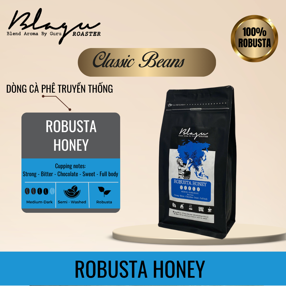 BLAGU Coffee Roasted Beans Robusta Honey