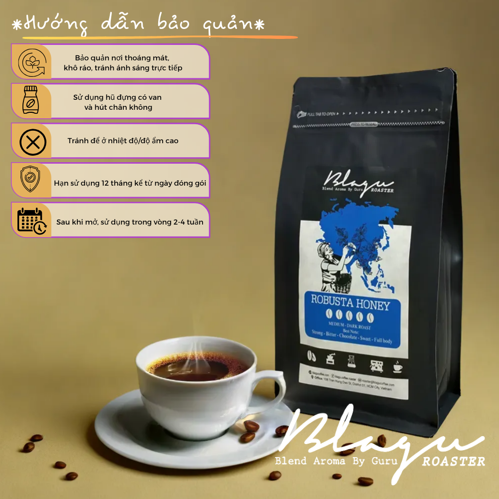 BLAGU Coffee Roasted Beans Robusta Honey